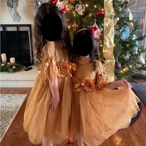 Trish Scully Child Christmas Dress - Mustard size 7